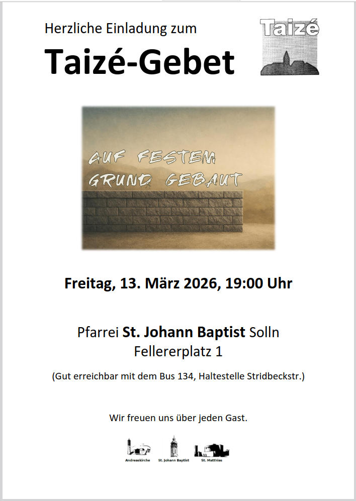 Taize-Gebet Einladung