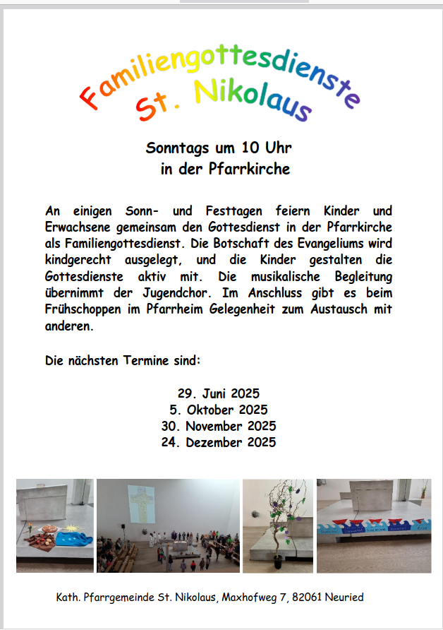 Plakat Familien-Gottesdienst